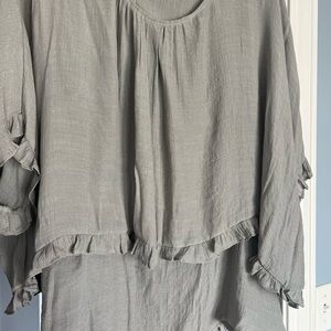 Umgee sage green Ruffled Women's Top